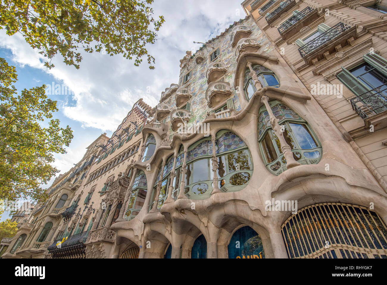 Création de Gaudi Casa Batlo interne. Le bâtiment qui est aujourd'hui la Casa Batllo a été construit en 1877 par Antoni Gaudi à Barcelone, Espagne Banque D'Images