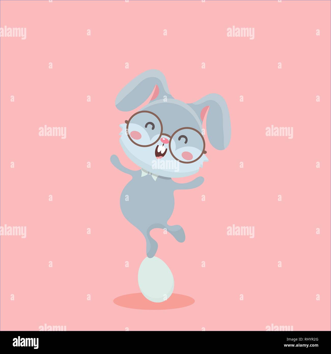 Sur fond de lapin pastel. Illustration de Vecteur