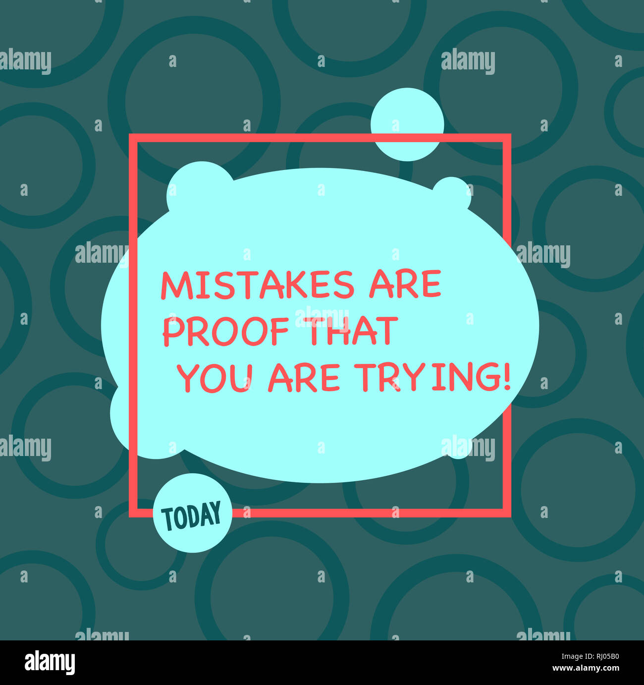 Signe texte montrant les erreurs sont la preuve que vous essayez. Photo conceptuelle d'essais et d'erreurs est la manière au succès photo Ovale Blanc asymétrique Abstrac Banque D'Images