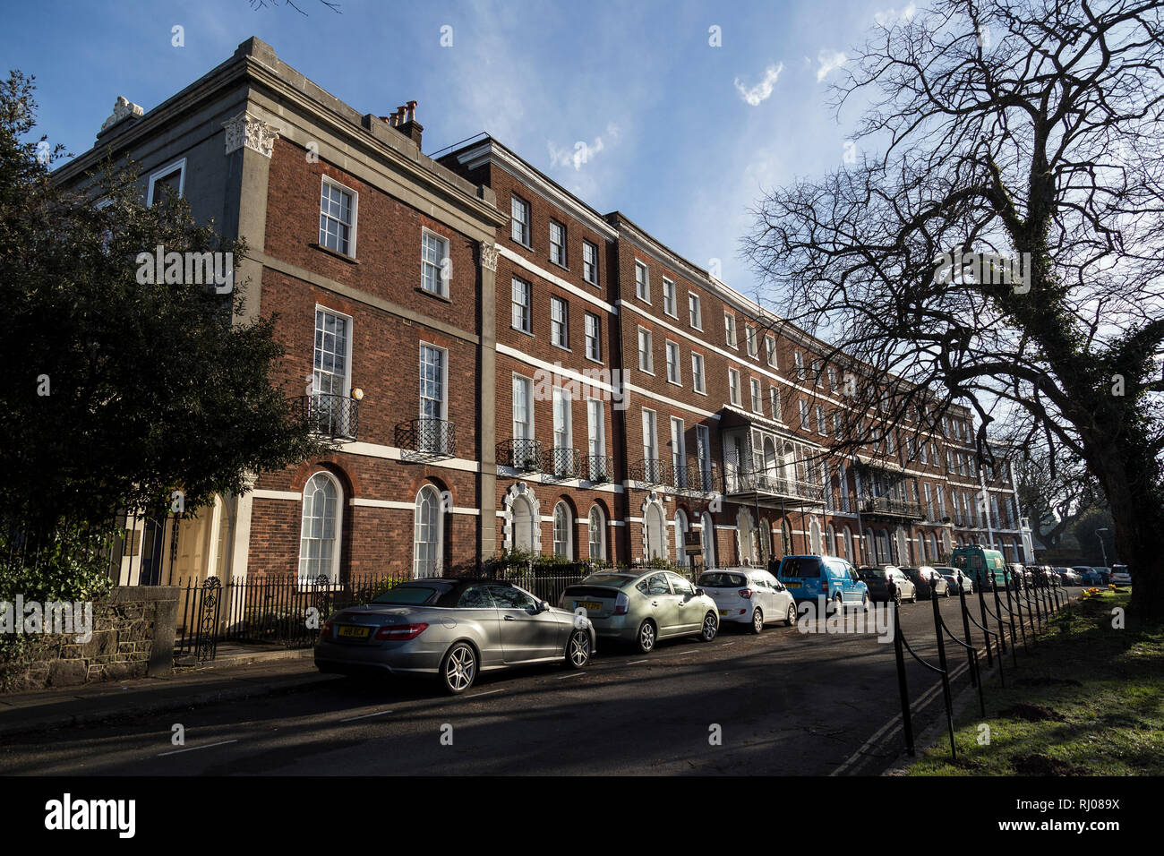 Colleton crescent Exeter, maisons géorgiennes à Exeter, JMW Turner ,Exeter Quay,Colleton Crescent, à Exeter,architecture Régence , Banque D'Images