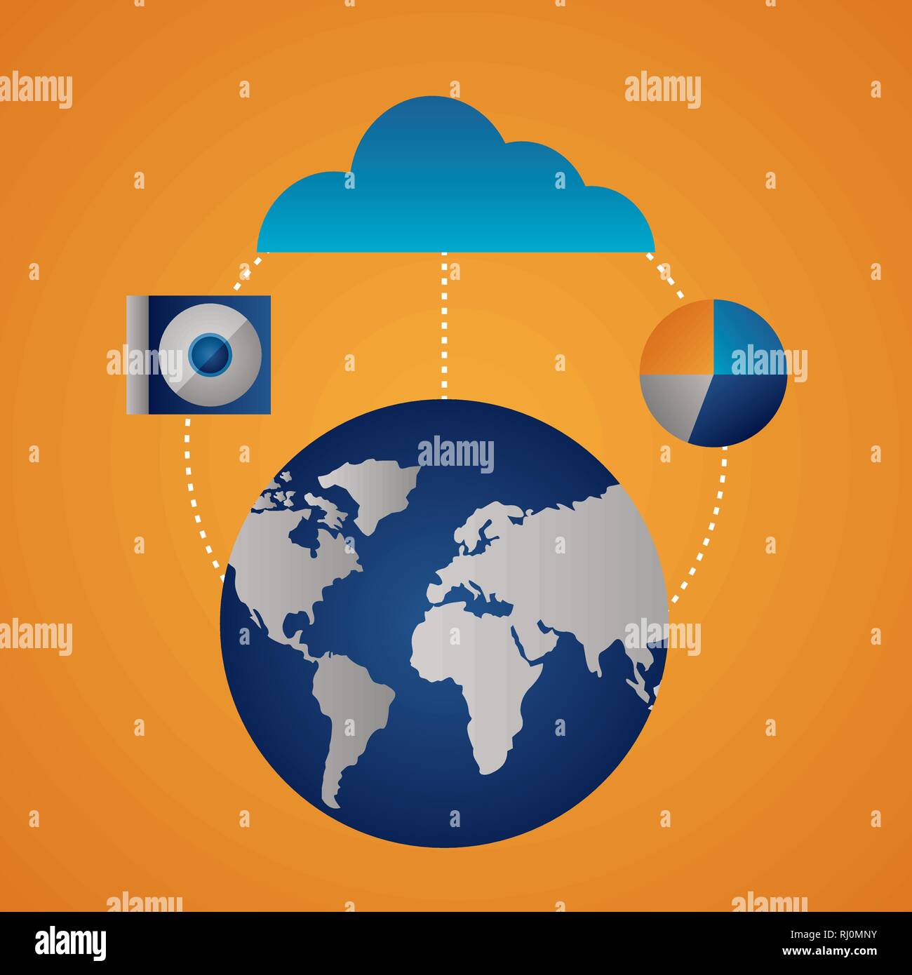 Le concept de cloud computing Illustration de Vecteur