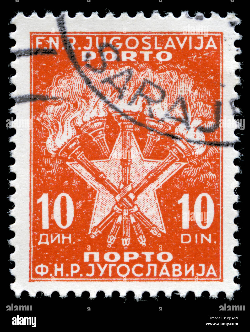 Timbreposte de l'ancien état de Yougoslavie dans le port dû, stamps