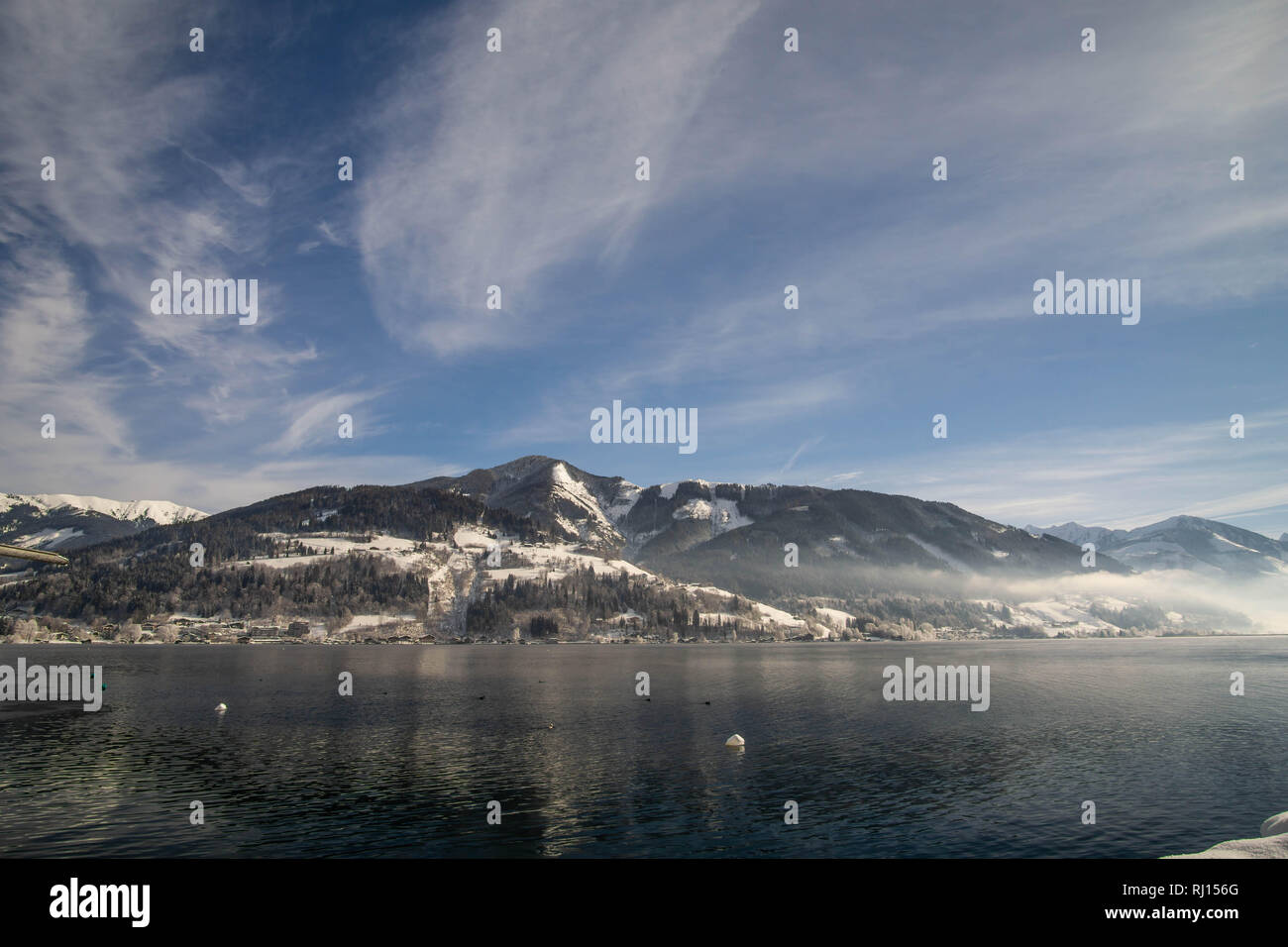 Station de ski de Zell am See, Alpes autrichiennes au winter Banque D'Images