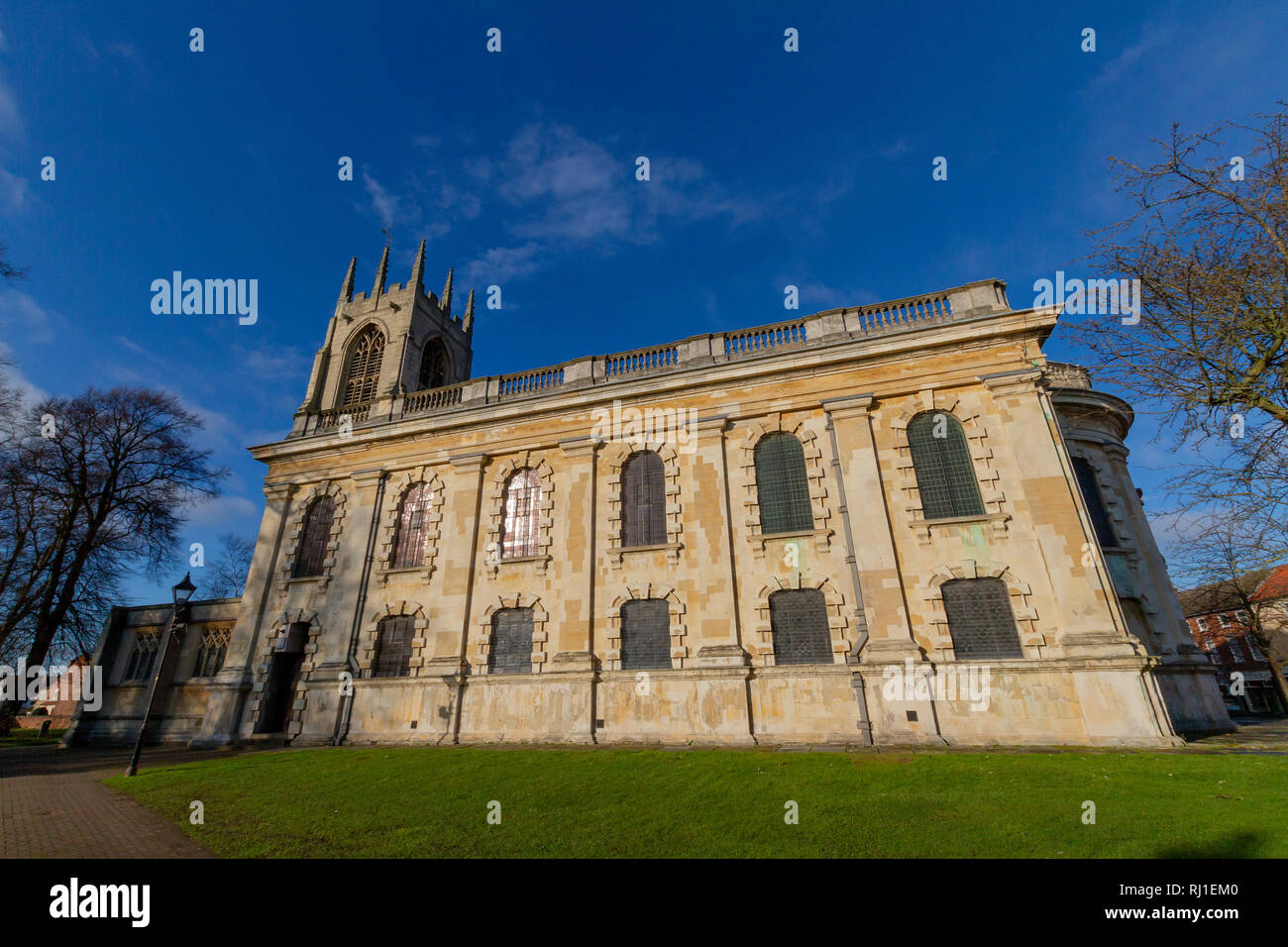 02 février 2019 - Une journée d'hiver ensoleillée à All Saints Church, Gainsborough, dans la paroisse de Gainsborough et Morton, Church Street, Gainsboroug Banque D'Images