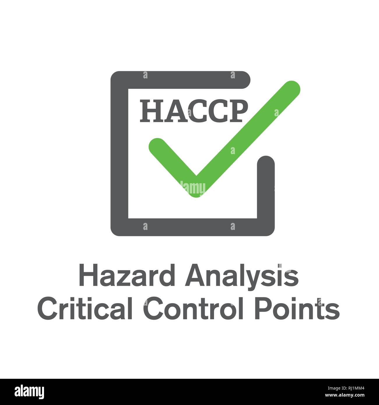 | HACCP Hazard Analysis Critical Control Points icône avec award ou coche Illustration de Vecteur