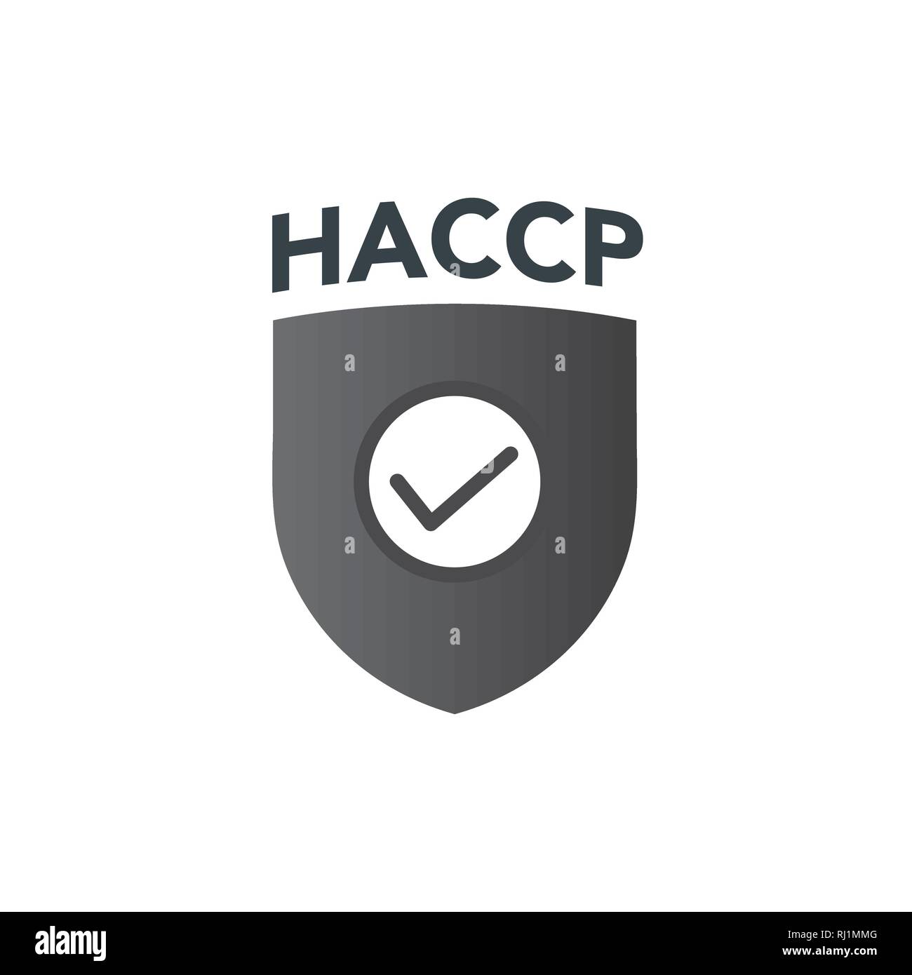 | HACCP Hazard Analysis Critical Control Points icône avec award ou coche Illustration de Vecteur