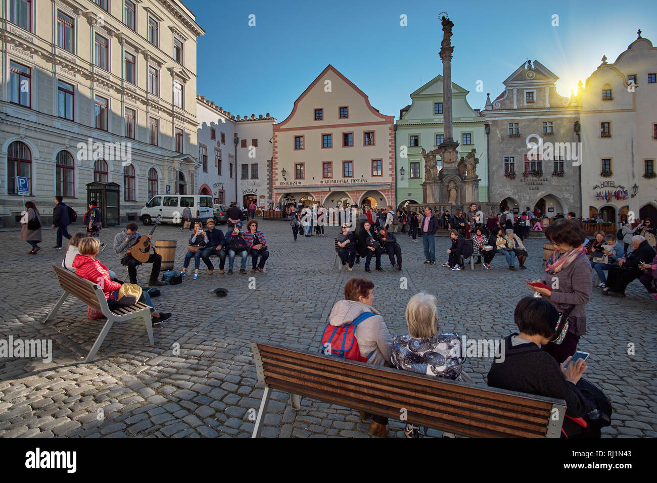 Chesky Krumlov, République tchèque - Le 22 juillet 2018 : centre historique de Chesky Krumlov old town dans la région de Bohême du sud de la République tchèque sur l'Vltav Banque D'Images