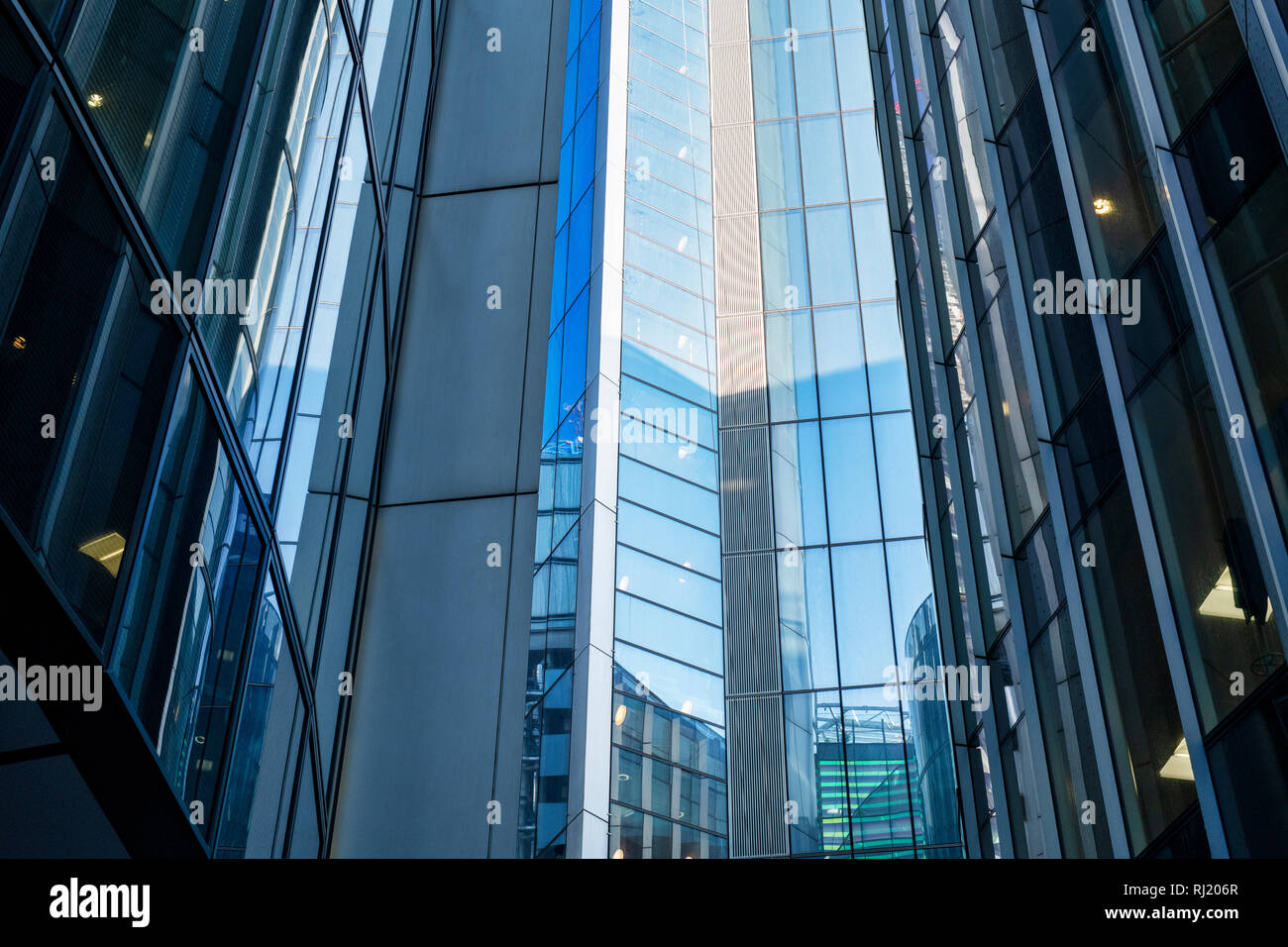 Bloc de bureau bâtiments de verre. Fenchurch Avenue, Londres, Angleterre Banque D'Images