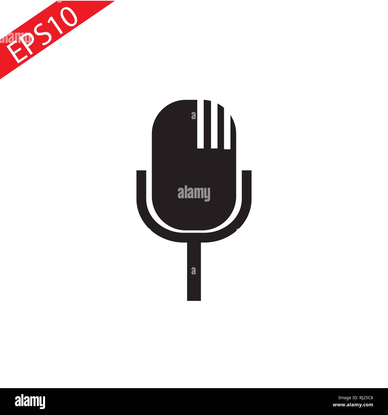 L'icône de microphone dans un style plat isolé sur fond. Icône de micro page symbole pour votre web site design logo, icône de micro application, l'assurance-chômage. Micro Illustration de Vecteur