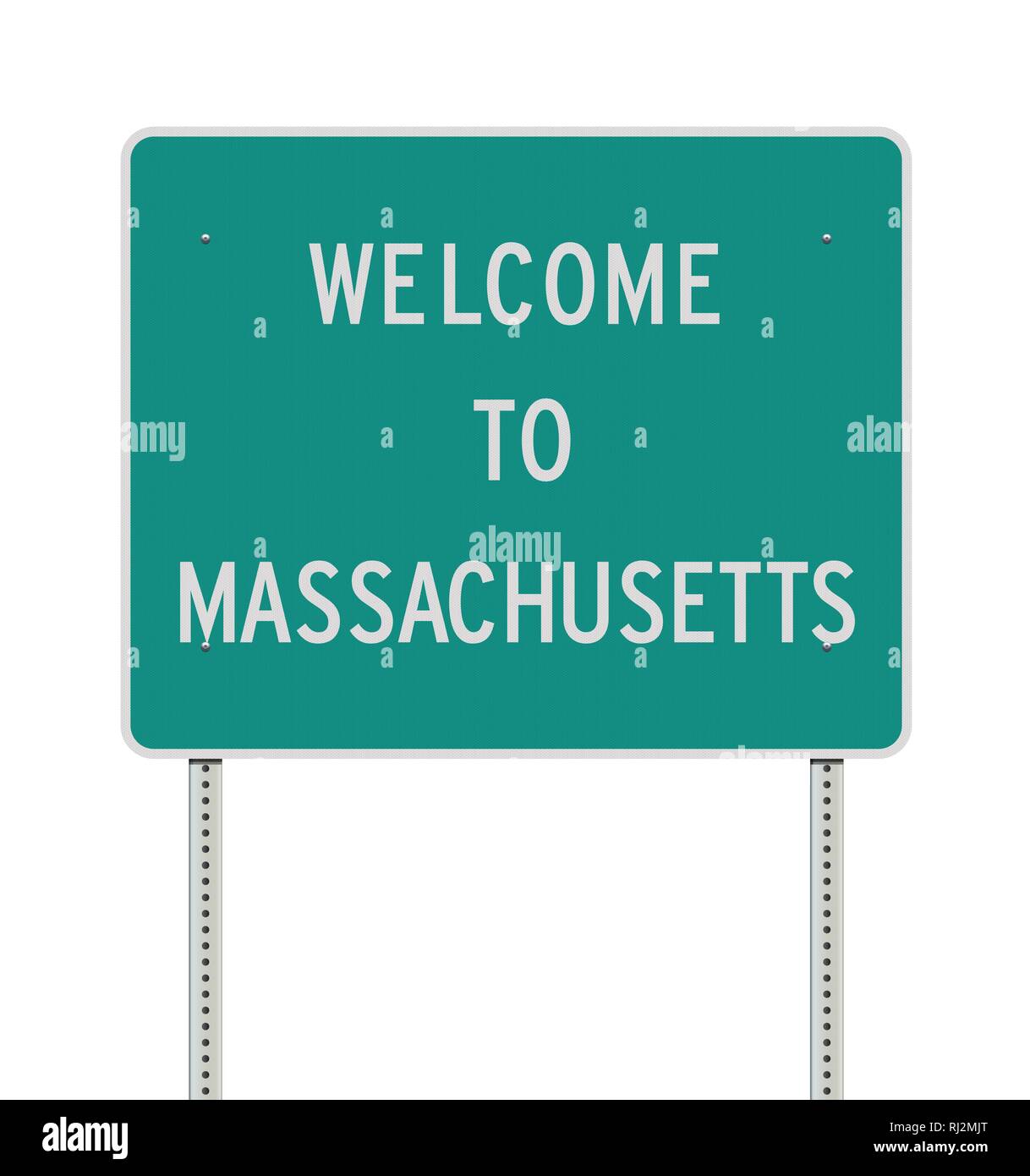 Vector illustration de la bienvenue à Massachusetts panneau vert Illustration de Vecteur