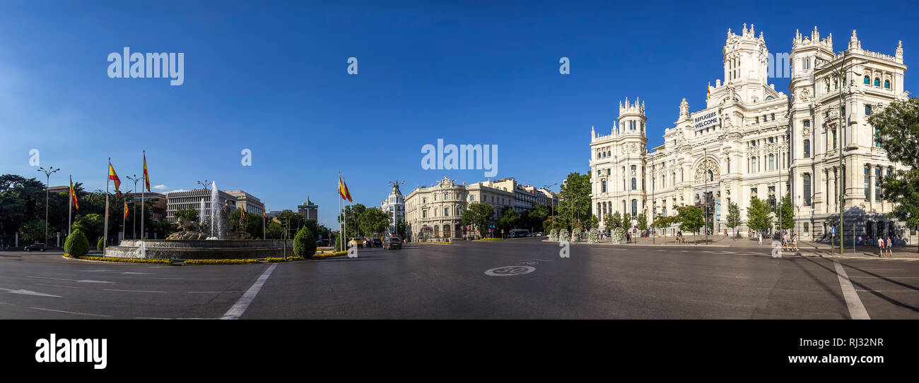 La Cibeles Palace et de la fontaine Banque D'Images
