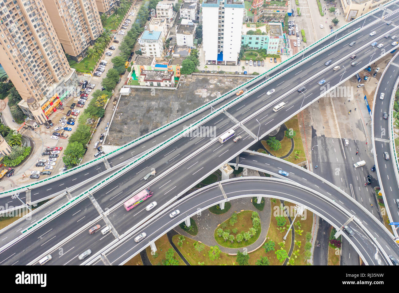Highway interchange aerial Banque D'Images