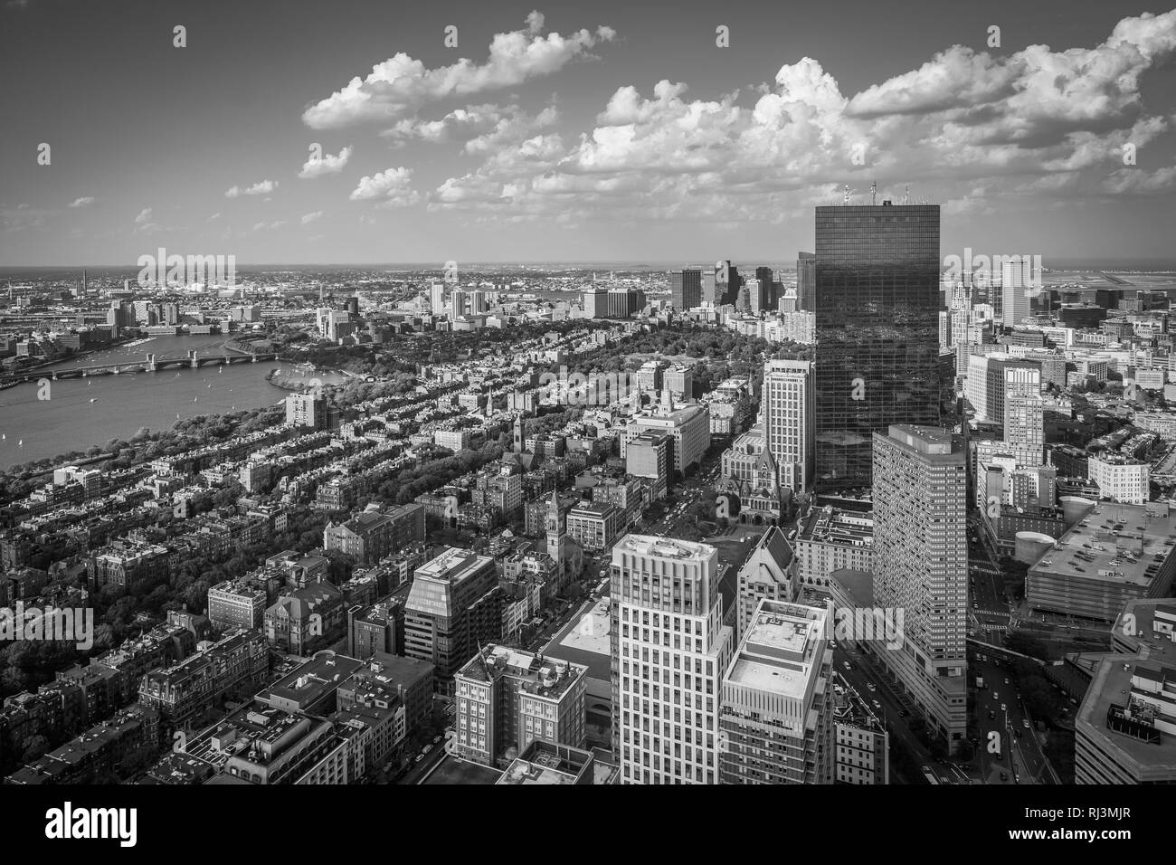 Vue de bâtiments modernes à Back Bay, à Boston, Massachusetts. Banque D'Images