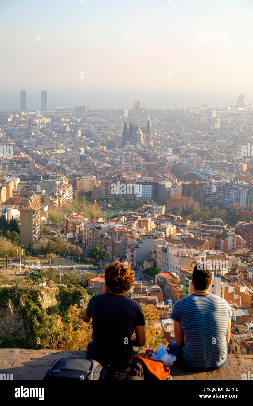 Turo de la Rovira. L'un des meilleurs point de vue de Barcelone, Catalogne, Espagne Banque D'Images