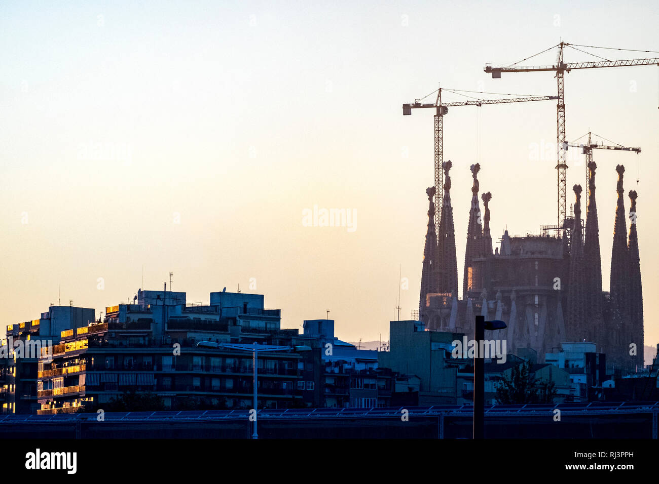 Basilique Sagrada Familia de l'architecte Antoni Gaudi à Barcelone, Catalogne, Spaiin Banque D'Images
