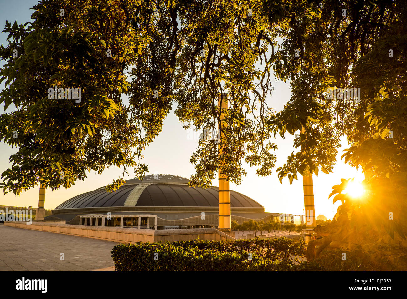 Palau Sant Jordi au Parc olympique de Montjuïc à Barcelone Catalogne Espagne Banque D'Images