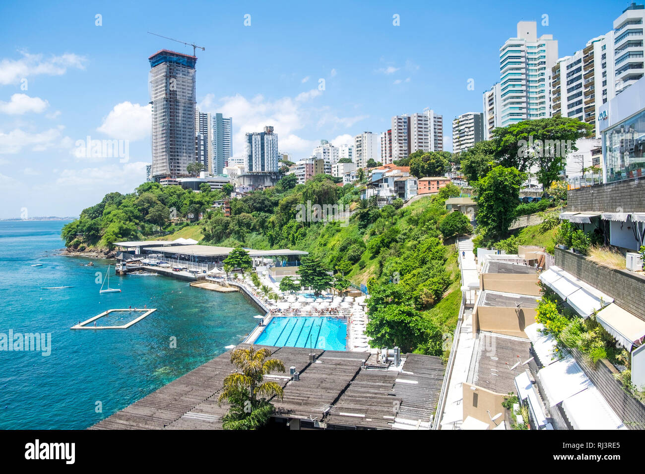 Vue panoramique de la côte de Salvador de Bahia Brésil Amérique du Sud Banque D'Images