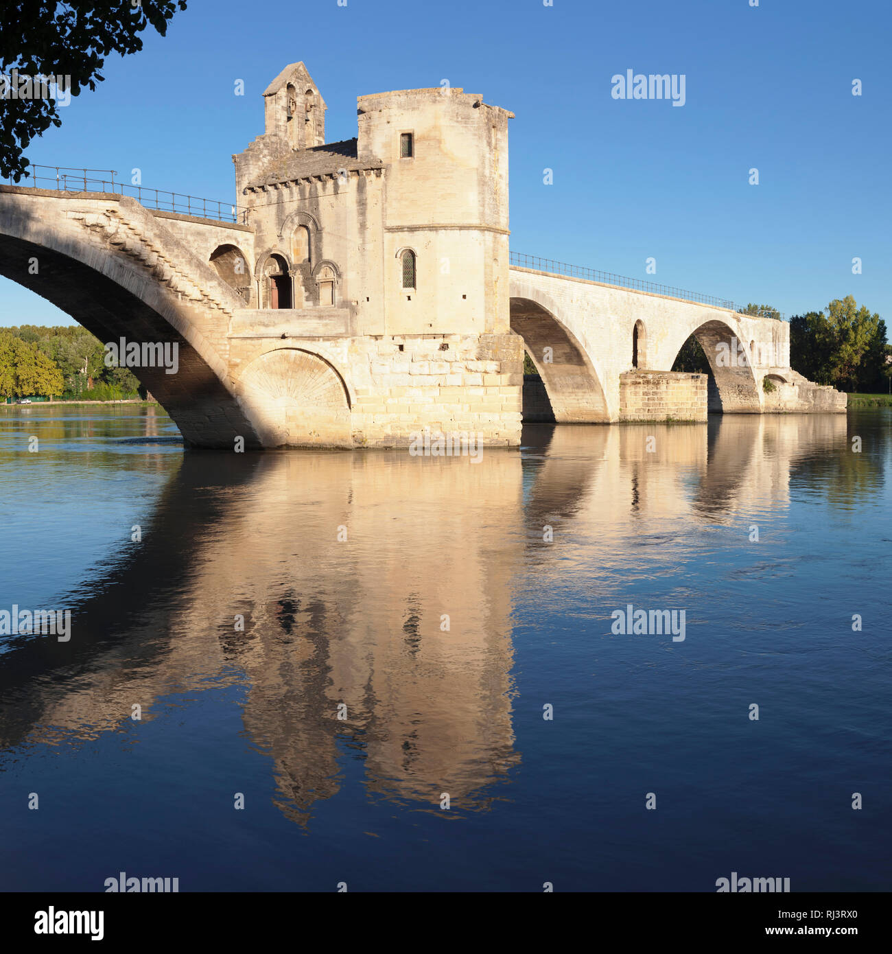 Saint Benezet Brücke über die Rhone, l'UNESCO Weltkulturerbe, Avignon, Provence, Provence-Alpes-Cote d'Azur, Frankreich Südfrankreich, Banque D'Images