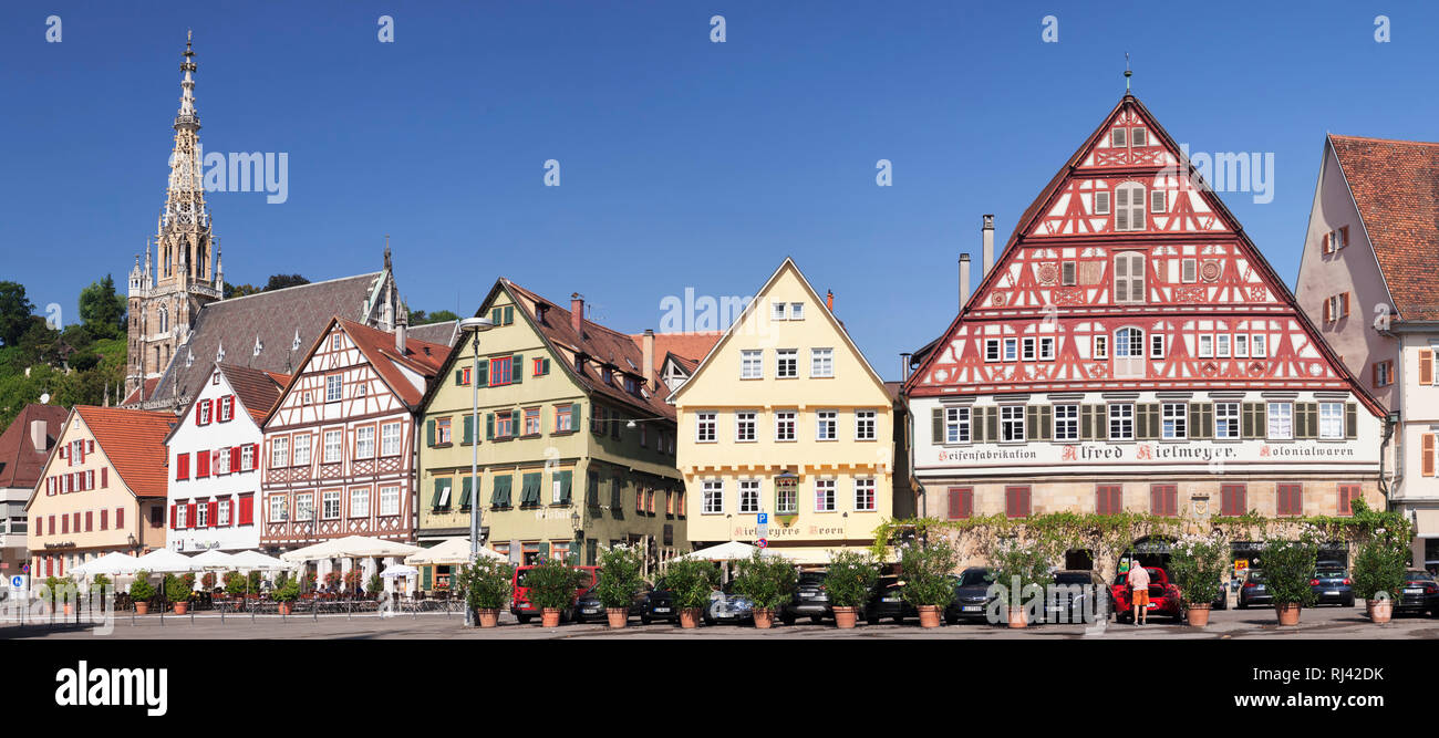 Marktplatz mit und Frauenkirche Kielmeyerhaus, Esslingen, Bade-Wurtemberg, Allemagne Banque D'Images