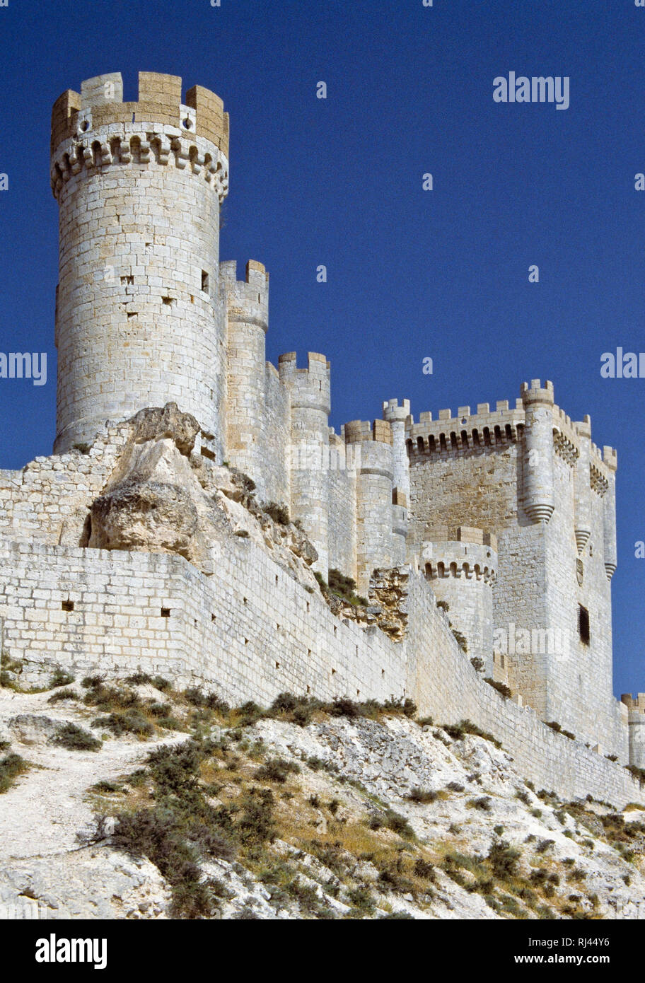 Pe ?afiel château, Valladolid Province, Castille et le ?n, Espagne, Banque D'Images