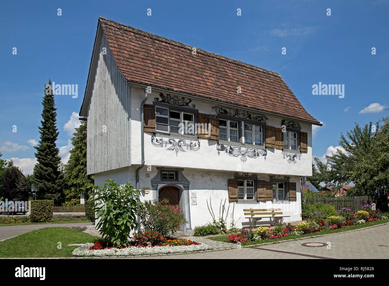 La maison du jardin, Isny, Allgäu, Bade-Wurtemberg, Allemagne Banque D'Images