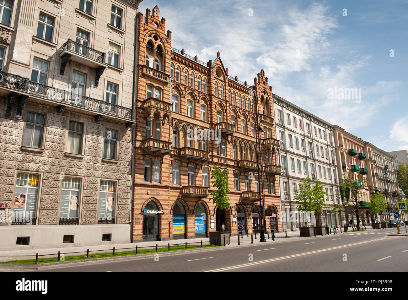 Al Ujazdowskich Taubenhausa Kamienica w, ancien immeuble rénové extérieur maisons à Varsovie, Pologne, 2014 Banque D'Images