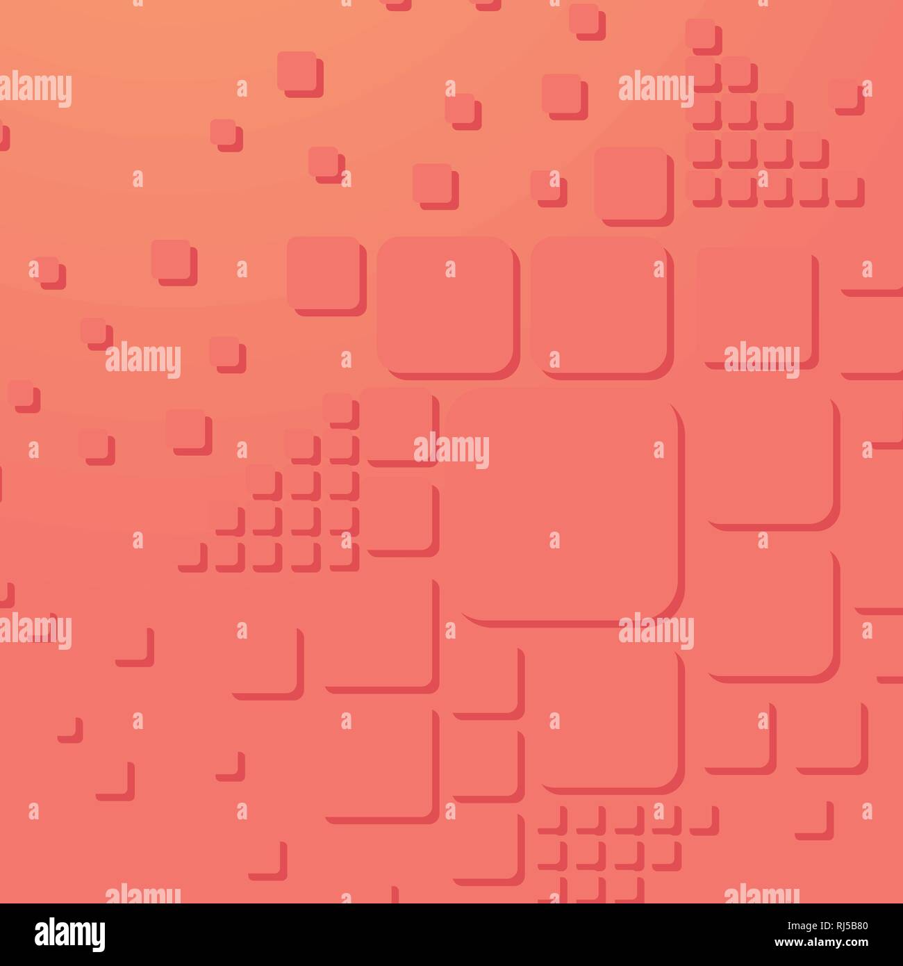 Vecteur graphique avec motif carré arrondi des formes en couleur corail vivant. Illustration de Vecteur
