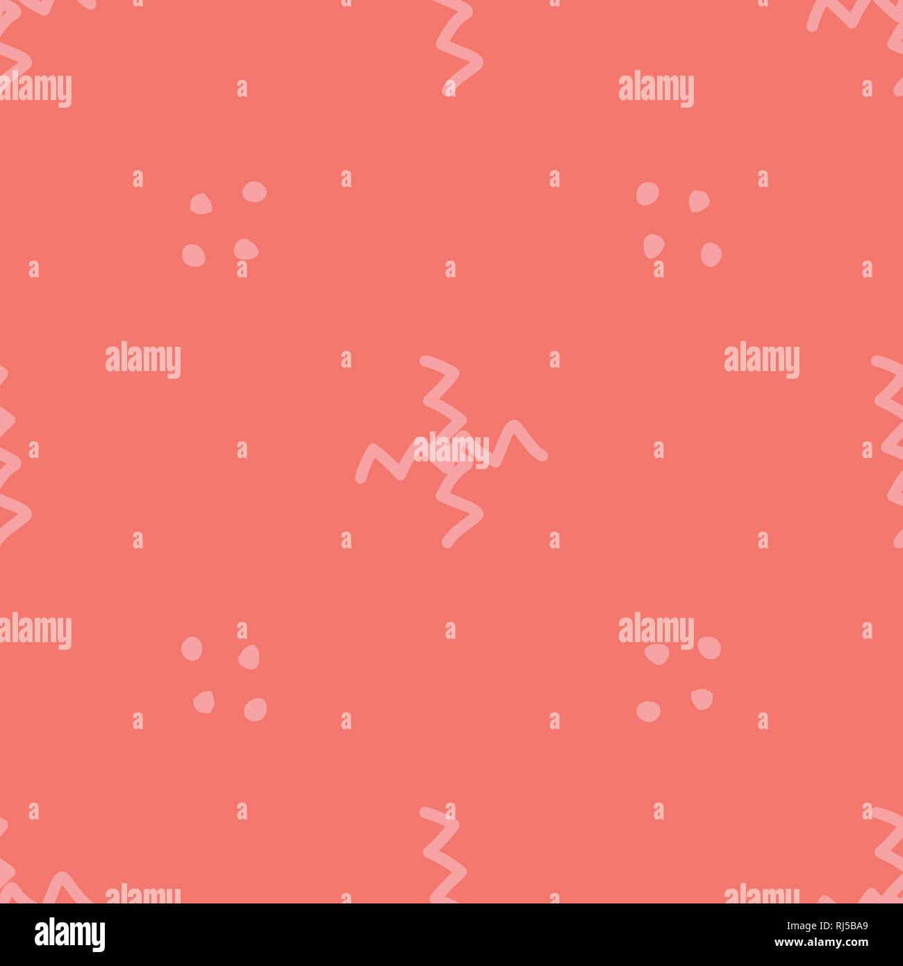 Style moderne avec des points de fond vectoriel continu et courbes sur couleur corail vivant. Illustration de Vecteur
