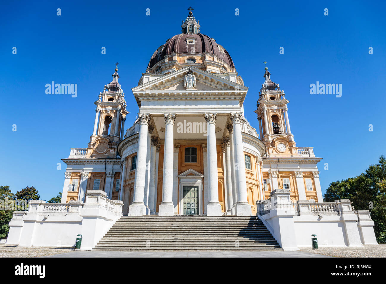 Europa, Italie, Piémont, Turin. Die Wallfahrtskirche de Superga (erbaut 1716-1731) Banque D'Images