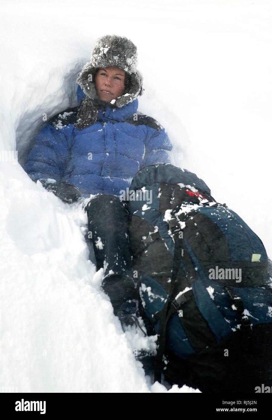 Femme dans une tempête Banque D'Images