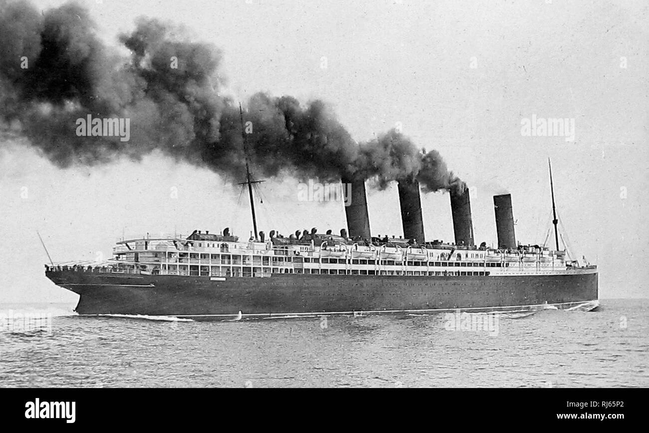 RMS Lusitania Cunard Banque D'Images