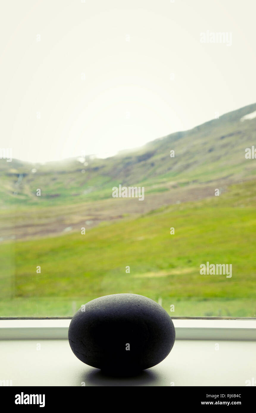 Fensterbrett, Stein, Fenster, Aussicht, Island, Landschaft Banque D'Images