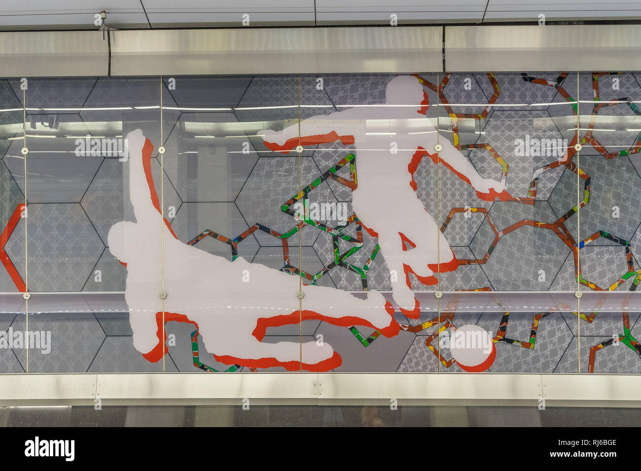 Spartak Moscou (Russie) - mur de la station de métro Banque D'Images Spartak Moscou (Russie) - mur de la station de métro Banque D'Images