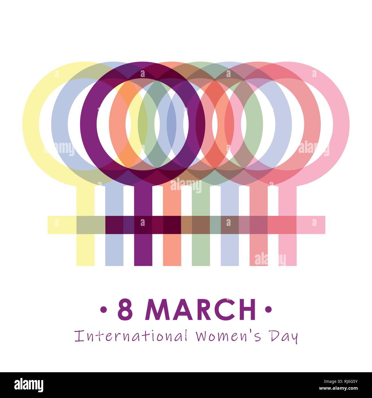 8 mars Journée internationale de la femme symbole féminin coloré illustration vecteur EPS10 Illustration de Vecteur