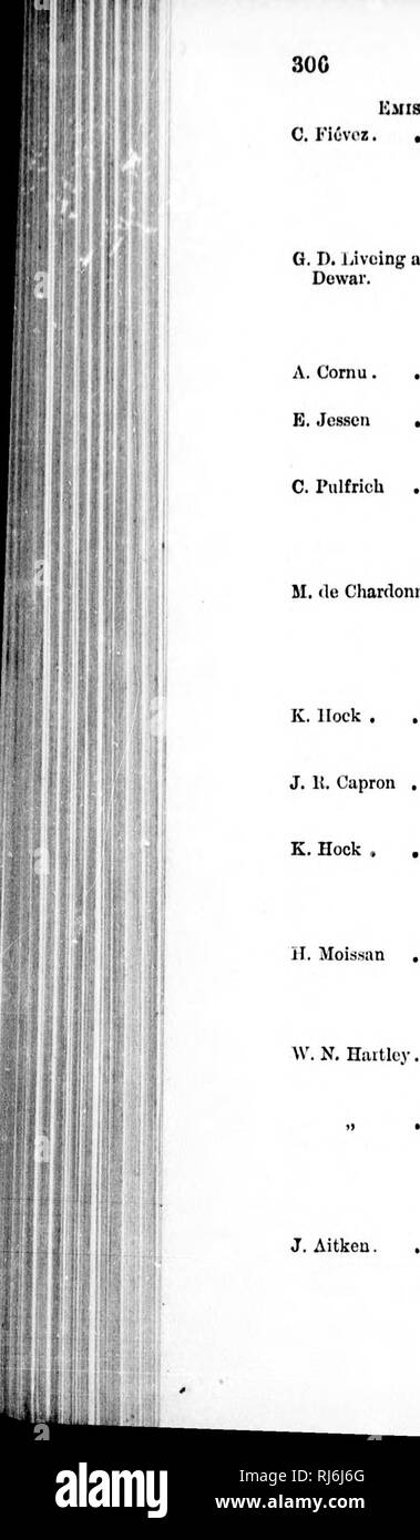 . Rapport de la cinquante-quatrième réunion de la British Association for the Advancement of Science [microforme] : tenue à Montréal en août et septembre 1884. Les congrès et les conventions ; Science ; Congrès et conférences ; Sciences. Kmissiox C. l'"i6voz. , Livcing G. D. et J. M. Dewar. A. Cornu. • Pulfricli Jcsscn E. C. M. &lt;le Chardonnot .. KEPOBT-1884. Si'ErTnA, x881. -Ansoiii Spkctua81 L''TioN. L'IRH-j'rinduenco tciiipt dans DC de l'ratiuc cfiracti sur los-ruios spoct de res8 rales. (Lire 5 avril.) sur tlio Raies de métaux^ développé par l'explosion de gaz à effet de serre. AI'.SOHI'TION SPECTIIA. 1881. Su Banque D'Images