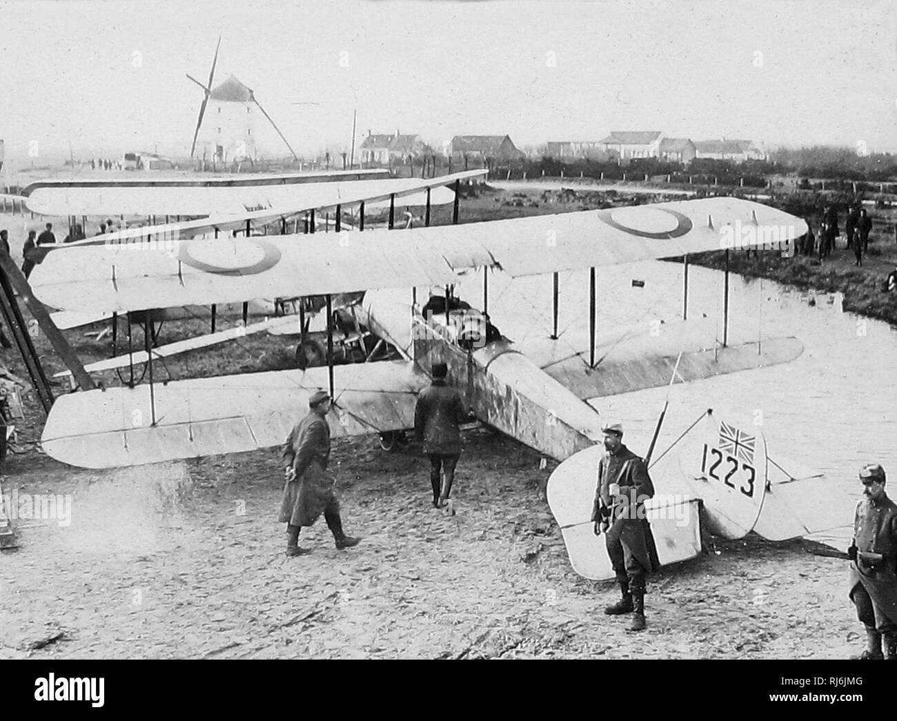 WW1 British avions en France Banque D'Images