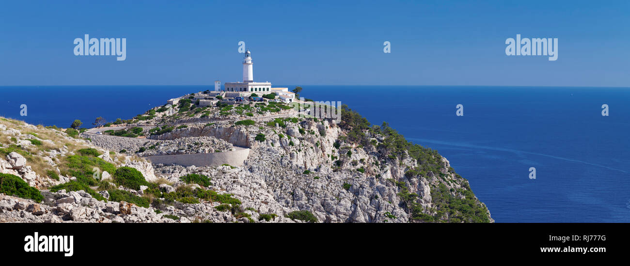 Leuchtturm suis Cap de Formentor, Majorque, Baléares, Espagne Banque D'Images