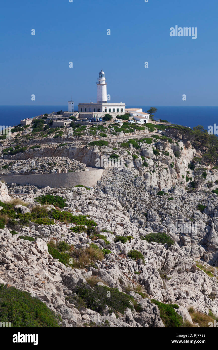 Leuchtturm suis Cap de Formentor, Majorque, Baléares, Espagne Banque D'Images