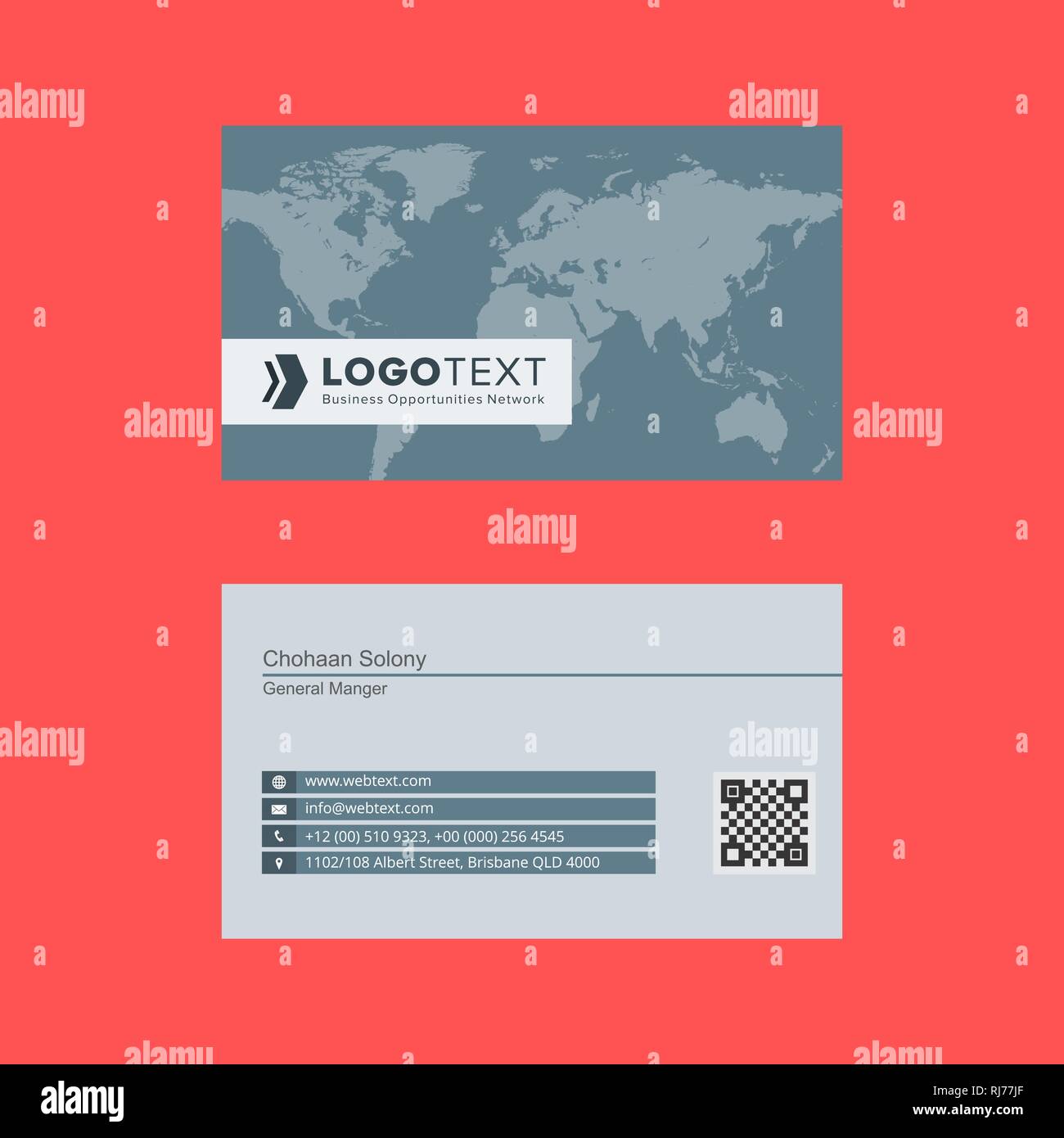 Carte de visite et papier à en-tête professionnel Design Illustration de Vecteur