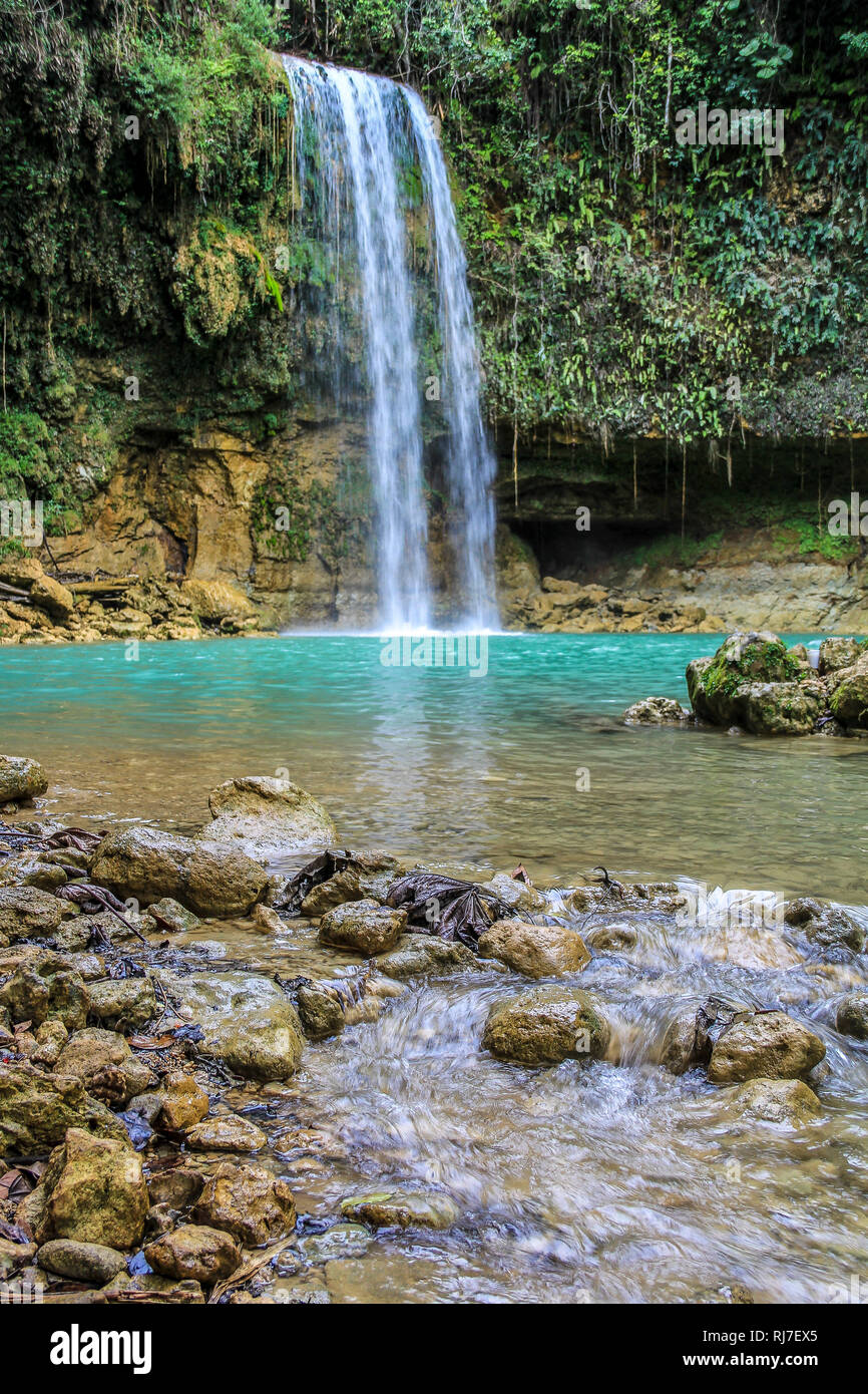 Große Antillen, Karibik Dominikanische Republik,, Monte Plata, Wasserfall in der Provinz Monte Plata Banque D'Images