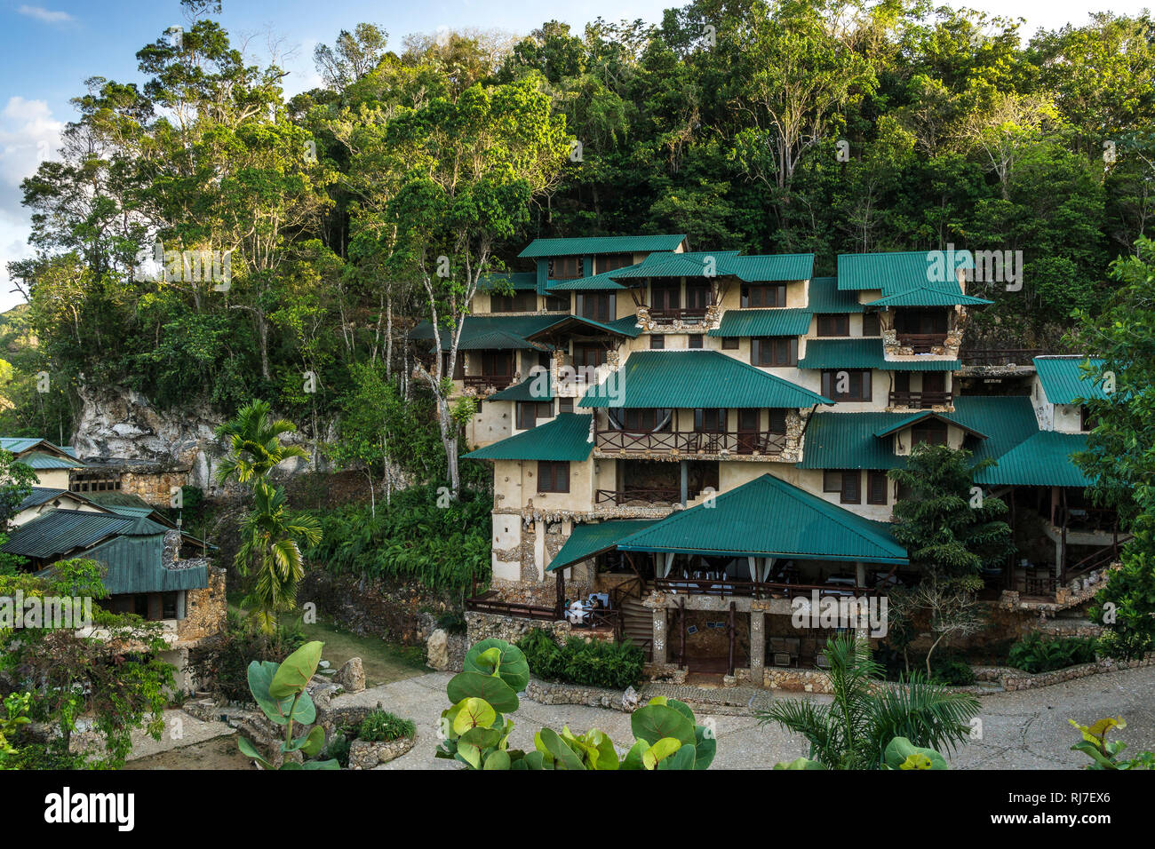 Große Antillen, Karibik Dominikanische Republik, Samana,,, Los Haitises ökologisches Hotel im Nationalpark Los Haitises Banque D'Images