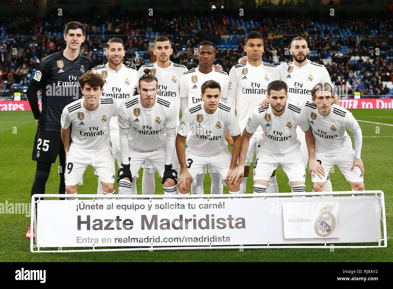 Madrid, Espagne. 3, 2019. Groupe de l'équipe du Real Madrid (Real) Football/soccer : "La Liga espagnole Santander' match entre le Real Madrid CF 3-0 Deportivo Alaves au Santiago Bernabeu à Madrid, Espagne . Credit : Mutsu Kawamori/AFLO/Alamy Live News Banque D'Images