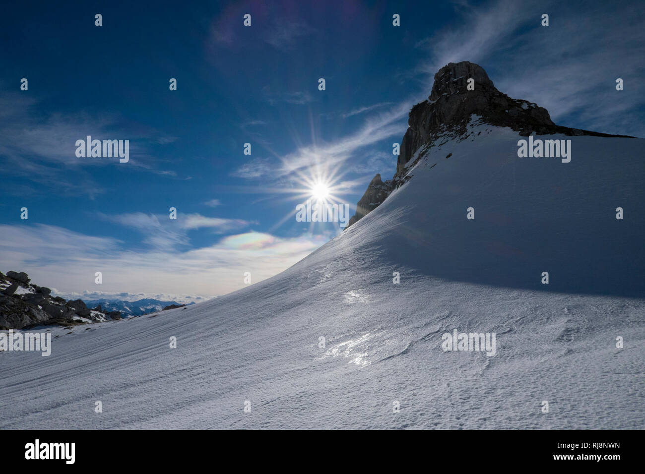 Haidachstellwand im Winter, Tirol, Österreich, Rofan Banque D'Images