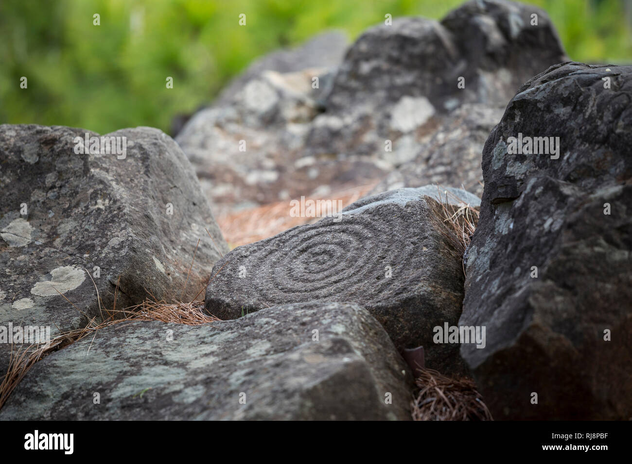 Petroglyphen von Lomo Gordo, La Palma, Kanarische Inseln, Spanien Banque D'Images