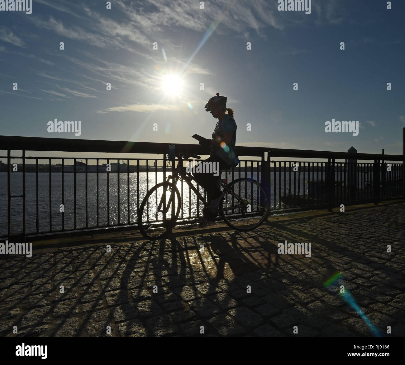 Liverpool canicule waterfront. Mercredi 18 avril 2018. Banque D'Images