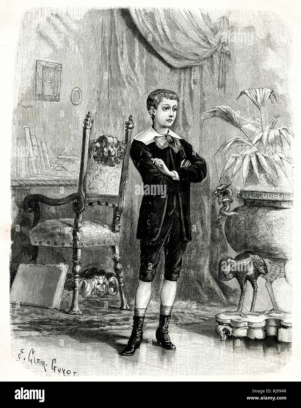 COSTUME EN VELOURS FRANÇAIS 1881 Banque D'Images