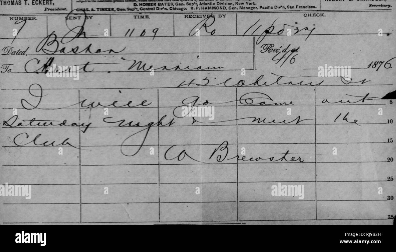 . C. Hart Merriam papers : y compris la correspondance, les documents se rapportant à l'orientation avec les États-Unis Biological Survey, 1798-1972 (en gros 1871-1942). United States. Division de l'ornithologie et mammalogie ; United States. Division de l'enquête biologique ; United States. Commission biologique ; United States. Bureau de la Commission biologique ; l'Enquête géologique et géographique des territoires (U. S. ) ; l'expédition Harriman en Alaska (1899) ; mer de Béring controverse ; les ours ; Biogéographie ; histoire naturelle ; ornithologie ; botanique ; zones de vie ; la conservation de la faune. Formule 10. Un^nc ET FRANKLIN Les compagnies de télégraphe. THOMAS T Banque D'Images