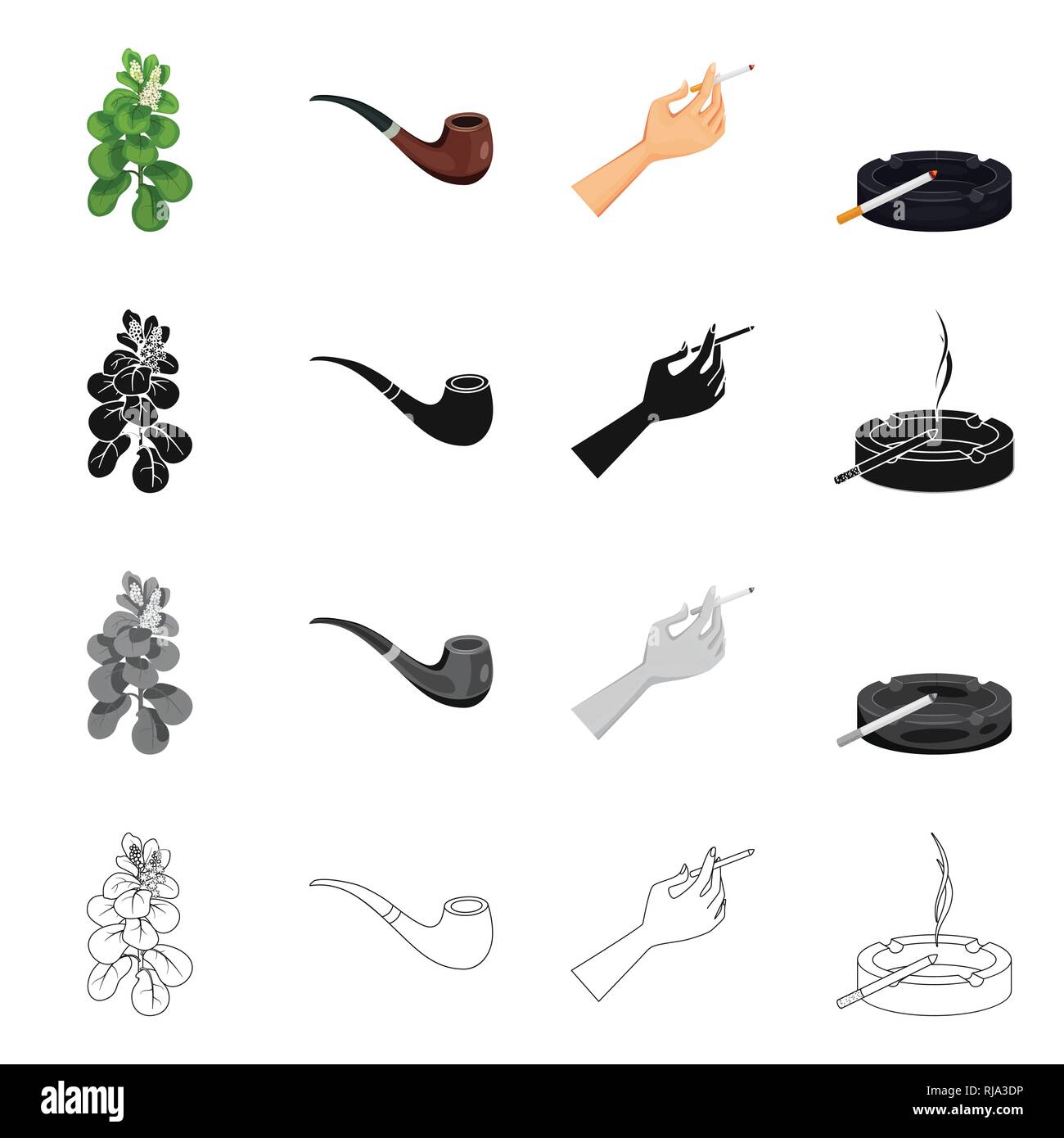 Objet isolé de refuser et de panneau d'arrêt. Ensemble de refuser et de l'habitude d'illustration vectorielle stock. Illustration de Vecteur