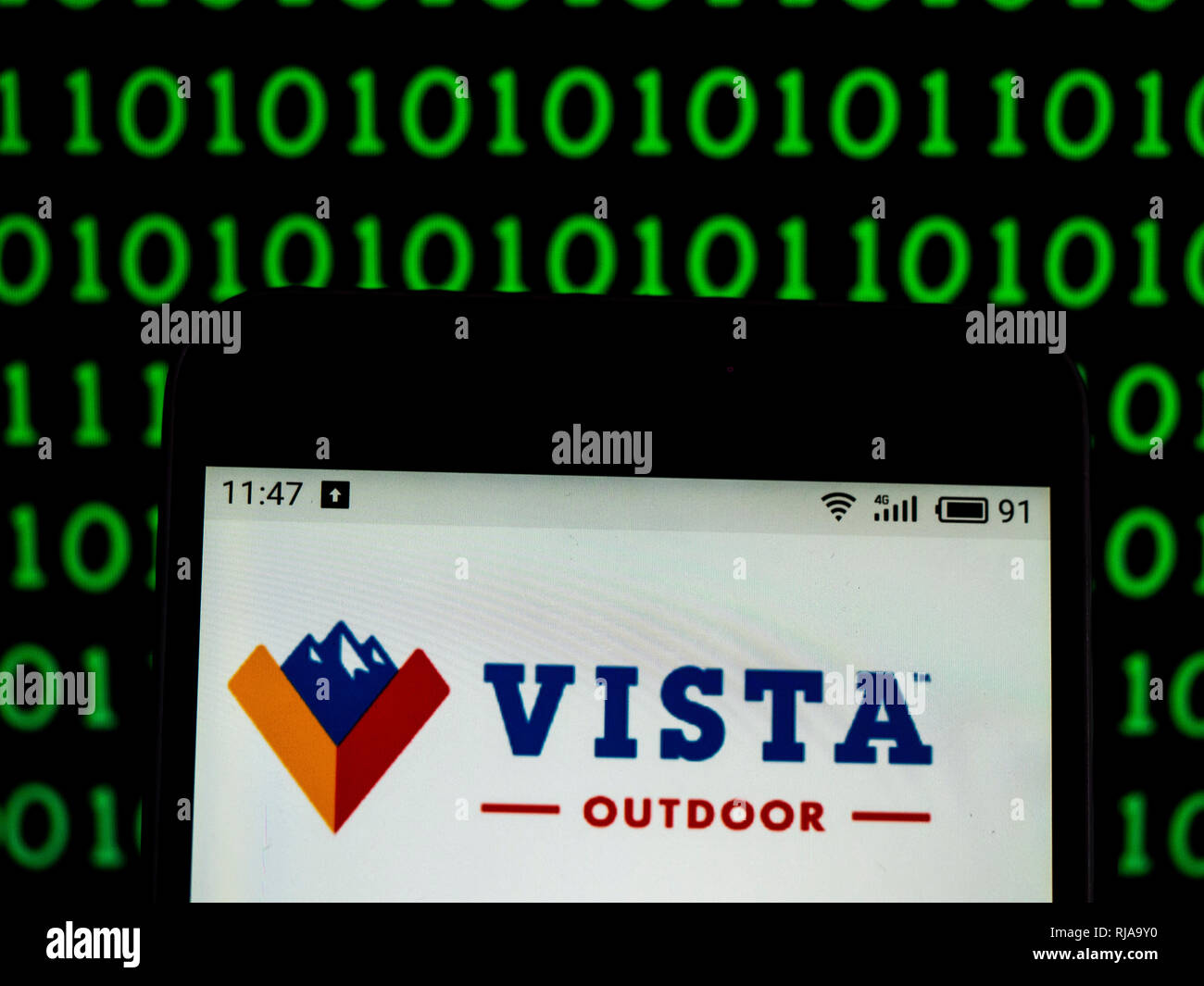 Vista Outdoor tir sport logo de l'entreprise vu affichée sur smart phone Banque D'Images