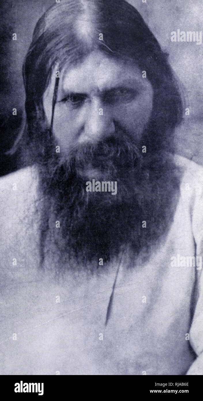 Grigori Efimovitch Raspoutine (1869 - 1916), mystique russe et l'auto-proclamé saint homme qui a traité en ami de la famille du tsar Nicolas II et a acquis une influence considérable à la fin de la Russie impériale. Banque D'Images